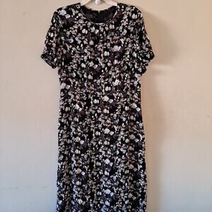 Pendleton Dress Womens Size 16 Multicolored Crew Neck Short Sleeve Floral Sheath
